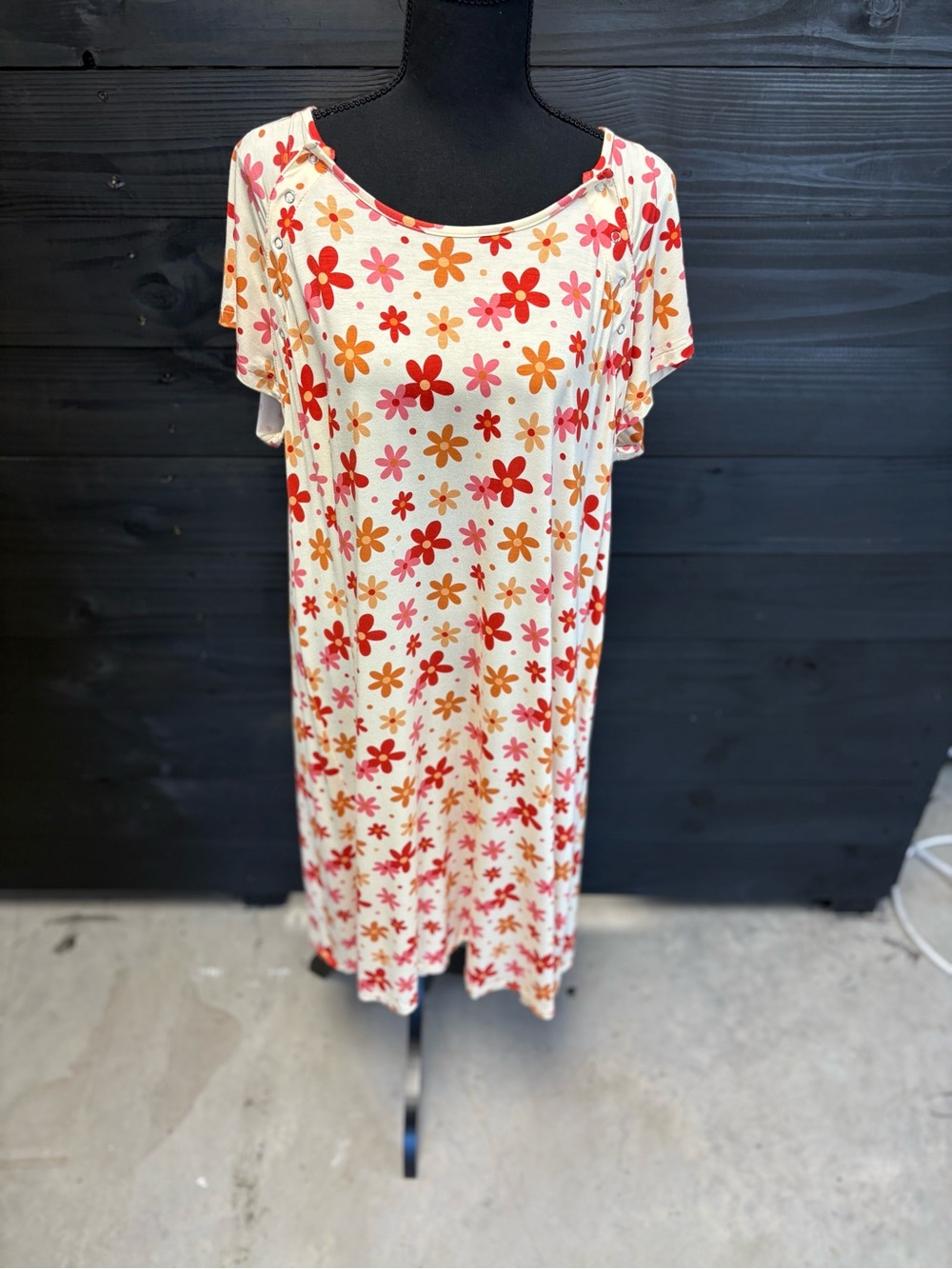 Groovy Floral Maternity Mommy Labor & Delivery/ Nursing Gown - Small/Medium